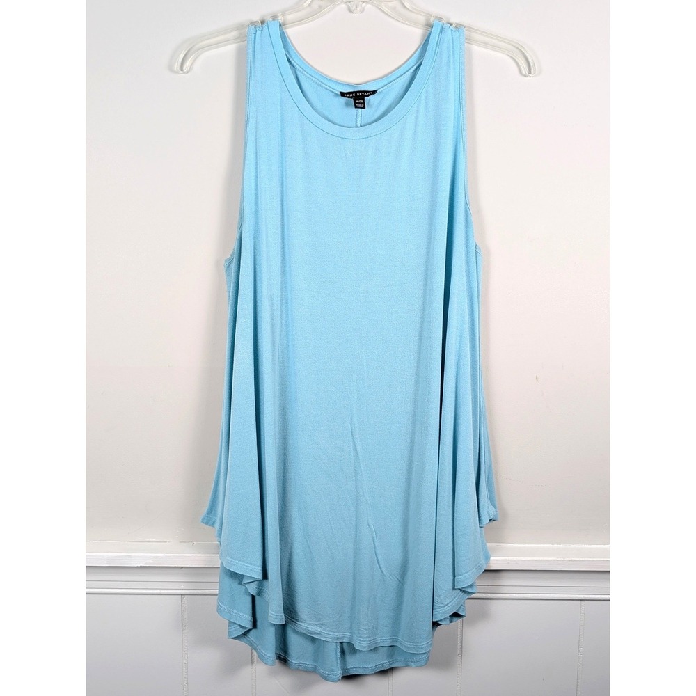 Lane Bryant Sleeveless Swing Tank Top Tunic Solid Turquoise Blue 18/20 Summer